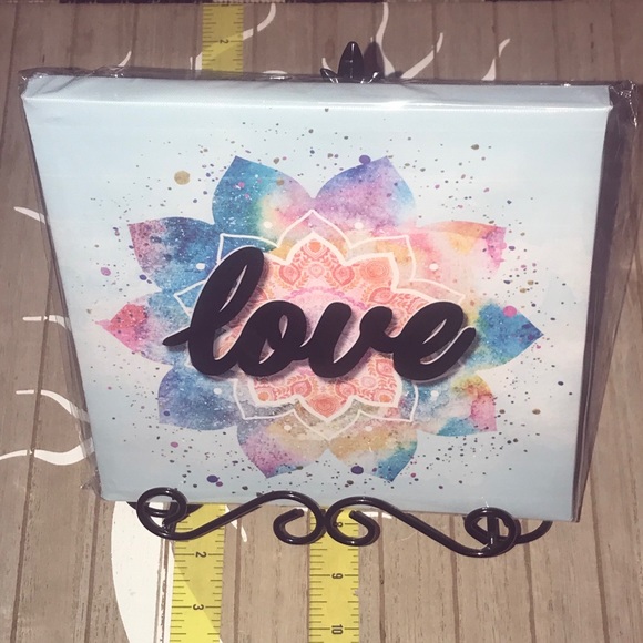New “Love” Graphic Canvas Wall Art 8.5” x 8.5” - Picture 4 of 8